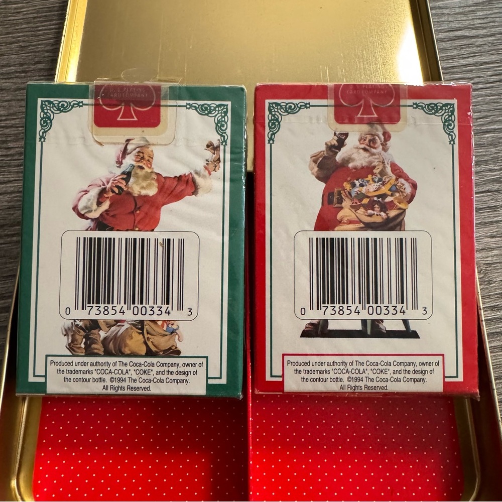 Vintage 1994 Coca-Cola Santa Claus Nostalgia Playing Cards 2 Sealed Decks - Picture 5 of 5